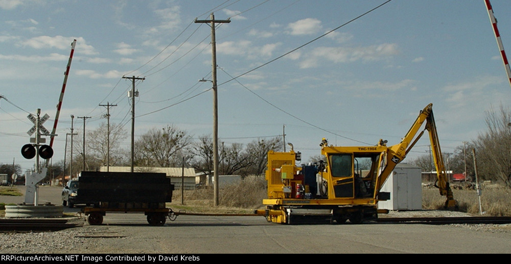 Easing over the grade crossing.